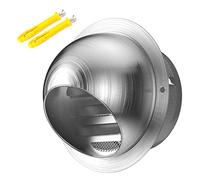Round Bull Nosed Wall Vent Outlet,Nosed Vent Outle Flue Waterproof Vent Air Vents Wall Vent Cap, For Kitchen Bedroom Bathroom Office, Grille Tilting Shutters(Size:100mm/4in)