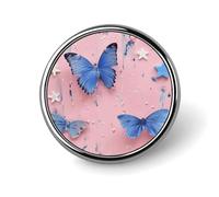Round Butterflies And Stars Brooch Classic Mini Pin 1 Inch Aluminum Alloy Lapel Pin Personalized Button Badge for Backpack Hat Suit Jacket Clothing Decoration