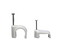 Round Cable Clip Plastic Cable Clips White Flat 4-16mm 100 pcs(Flat 16mm)