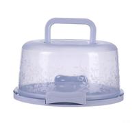 Round Cake Carrier with Lid and Handle, 10 Inch Plastic Cake Container for Transport and Storage, Secure Snap Locks for Parties and Picnics(Blue)