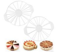 Round Cake Divider & Pie Slicer Marker, Cake Slice, Cheesecake Cutter, 2 PCS Reusable Cake Portion Marker, 10/12/14/16 Slices-Works for Cakes Up to 12.8 Inches Diameter