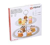 Round Cake Stand 2 Tier with Glass Bases & Handle, Perfect for Afternoon Tea, Weddings Events and as Decorative Item