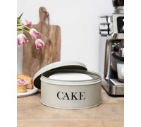 Round Cake Tin in Cream, Clay Beige Vintage Retro Style Cake Tin with Metal Handle, Metal Birthday Cake Dome Kitchen Cake Storage Tin, Foodies Gift