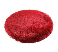 Round Calming Dog Bed Machine Washable Warm Anti-Anxiety Pet Bed Soft Plush Cushion for Small Medium Large Dogs and Cats, Red, 40 x 40 cm