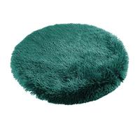 Round Calming Dog Bed Machine Washable Warm Anti-Anxiety Pet Bed Soft Plush Cushion for Small Medium Large Dogs and Cats, Dark Green, 40 x 40 cm