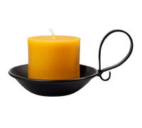 Round Candle Holder Plate - Decorative Candle Dish - Elegant Stable Candlesticks Tray Stand Coaster For Incense Cones Spa Gatherings Dinner Evenings, Black