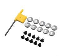 Round Carbide Inserts 16mm for Wood Turning, Indexable Milling Cutter with 30° Cutting Angle, 3.0mm Thick, 10-Piece Set with Screws and Wrench