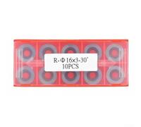 Round Carbide Inserts 16mm for Wood Turning Lathe Tools, 10pcs 3.0mm Thickness, 30 Degree Angle, Solid Carbide Hollower Finisher Insert Set