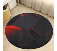 Round Carpets Gaming Rug for Boy's Bedroom Gamer Teenager PC Gaming Room Chair Mat Flannel Non-slip Game Floor Mat,3D Starry Sky Marble Pattern Children's Room Cool Décor (Black,60cm/23.7in)