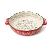 Round Casserole Dish, Ceramic Casserole Dish, Small 20 cm, Baking Dish Oven Dish with Ceramic Handles, Small Oven for Lasagna, Tiramisu, Baking Mould
