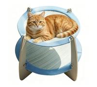 Round Cat Bed Breathable Napping Nest | Removable Washable Double Layer Wooden Cat Bed for Medium Large Breed All Season Home Indoor Balcony Living Room