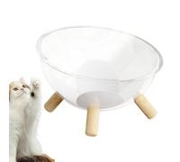 Round Cat Bed | Cat Nest with Wooden Base - Transparent Acrylic Dome for Small Animals Rest Nap Relaxation Puppies Rabbits