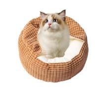 Round Cat Bed | Round Hooded Plush Warm Cave,Indoor Warm Sleeping Nest,for Winter Bedroom Living Room Balcony Dogs Cats Bunnies Small Animals