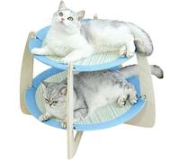 Round Cat Bed Scratch-Resistant Breathable Nest | Removable Washable Wooden Frame Double Layer Cat Bed for Home Indoor Bedroom Apartment Balcony Small Medium Large Breed All