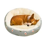 Round Cat Bed - Small Dog Bed with Plush Cushion, Warm for Pets, Machine Washable Kennel | Cozy Bed with Non-Slip Base, R