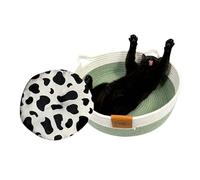 Round Cat Bed - Washable Nest with Mat | Cute Beds for Cats and Sleeping Nest for Puppies, for Kitten, , Small Dog, Snack Storage, Indoor Bedroom, Living Room, Dorm
