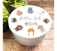 Round Cat Paws Treat Goodies Personalised Treat Tin Personalised Gift | Custom Gift | Personalized Tin | Personalised Tins | Gift For Her | Gift For Him