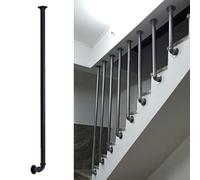 Round Ceiling Wall Handrail Indoor/Outdoor Wrought Iron Banister Railing 30 150cm Non Slip Garden Balustrade Stairs Safety Guardrails (85cm/33in)