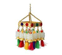 Round Centre Hanging Wall Roof Ceiling Jhoomar Colorful Mogra Christmas Hangings Decorative Ornament Party Indian Festival Decoration Indoor Home Decor for Wedding and New year Gifting(Size:-10"X4")