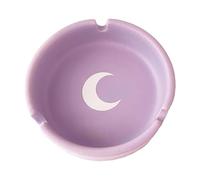 Round Ceramic Ashtray - Cute Ornament for Home, Office, Indoor Decor (Soft Purple, Small)