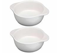 Round Ceramic Baking Dish Set Of 2 with Handles Oven To Table Ideal for Lasagne/Pie/Casserole/Tapas (5x 14x 19cm/8.5inch) Blue White