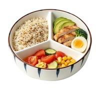 Round Ceramic Bariatric Plate,Ceramic Serving Plates,Portion Control Plates | Ceramic Party Tray, for Weight Loss Balanced Meal Food, Turkey, Cheese, Lead-Free, Cadmium-Free(7.8in)