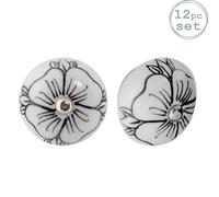 Round Ceramic Cabinet Knobs - Black Bud - Pack of 12 Nicola Spring Black 1000mm x 500mm