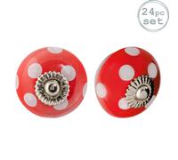 Round Ceramic Cabinet Knobs Spot - Pack of 24 Nicola Spring Red 1000mm x 500mm