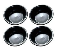 Round Ceramic Cat Bowl Set 4,Cat Food Dish Cat Food or Water Bowl Anti Vomiting,Pet Stress Free for Cats and Small Dogs Black（200ML/5 OZ)