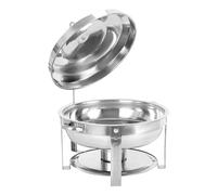Round Chafing Dish for Catering 7.5L Stainless Steel Chafing Dish with Hanging Lid and Alcohol Fuel Can, for Buffets and Gatherings