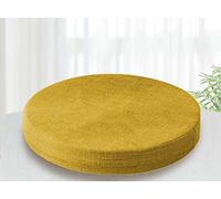 Round Chair Cushion 50x50 cm 5 cm Thick Washable Indoor/Outdoor Use Dining Office Garden Patio Soft Yellow Seat Pad for Comfort & Style