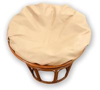 Round Chair Cushion Cover - Waterproof & Slip-Resistant Round Cushion Protector with Zipper and Tie Straps, Fits Saucer, Moon & Egg Chairs, Indoor & Outdoor Use(Cachi,55in)