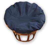Round Chair Cushion Cover - Waterproof & Slip-Resistant Round Cushion Protector with Zipper and Tie Straps, Fits Saucer, Moon & Egg Chairs, Indoor & Outdoor Use(Blu Navy,59in)
