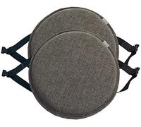 Round Chair Cushion,Round High Stool Chair Pads With Ties 30cm/33cm/35cm/40cm/45cm Round Seat Cushion Anti-Slip Stool Pad For Stools Kitchen Chairs Pack Of 1/2/4 ( Color : Dark gray-A , Size : 40cm(pa