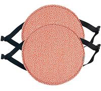 Round Chair Cushion with Ties - Anti-Slip Stool Pad for Kitchen Chairs & High Stools, 30/33/35/40/45cm, Pack of 1/2/4, Orange Dots-A, Comfortable & Durable Seat Cushion