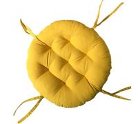 Round Chair Cushions Diameter 25/30/35/40/45/50cm Comfy Elastic Seat Cushion For Barstool Room Office Chairs Bistro Stool Cushion With Ties(Yellow,35cm)