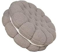 Round Chair Cushions, Soft Tufted Memory Foam Velvet Seat Cushion For Kitchen Dining Office Chair,Grey,17 Inch