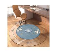 Round Chair Mat for Hardwood Floors NonSlip 1.6mm Thick Protector for Office Home Kitchen Living Room - Blue 90cm/35.5in Diameter