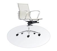 Round Chair Mat - Non Slip Transparent Cushion for Home Office Computer Chair, Frosted Desk Mat for Hard Floors, 1.5mm Thickness, 145cm