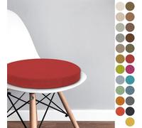 Round Chair Pad 35x35x5 CM Bistro Circular Chair Cushion Garden Kitchen Dining Chair Seat Cushion Memory Foam Chair Seat Pad,Color#22 red