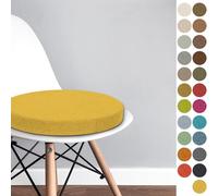 Round Chair Pad 40x40x3 CM Bistro Circular Chair Cushion Garden Kitchen Dining Chair Seat Cushion Memory Foam Chair Seat Pad,Color#30 yellow