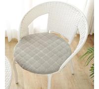 Round Chair Seat Pads Cushions for Dining Chairs, Non Slip Chair Cushions for Indoor Outdoor Garden Bistro Patio Office Coffee Shop(Light Gray,Diameter: 35CM)