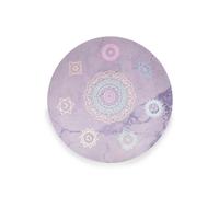 Myga Round Yoga Mat - Large Yoga Mat for Pilates, Meditation and Stretching - Vegan Suede & Natural Rubber Eco-Friendly Mat - 140cm x 5mm - Chakra