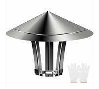 Round Chimney Cowl for Outside, 4" 6" 8" 9" 12" Chimney Cap Stainless Steel Fireplace Roof Flue Protection Cover, Wood Burning Stove Pipe Vent Cap(4.7in(120mm))
