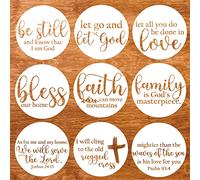 Round Christian Stencils 12” Religious Faith Stencil Jesus Plastic Stencils for Painting on Wood Canvas Mat Door Hanger