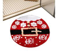 Round Christmas Rug - Imitation Cashmere Snowflake Carpet For Bathroom,Soft Machine Washable Christmas Living Room Mat, Non-Slip Throw Rugs Carpet For And Other Holidays