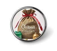 Round Christmas Sack Present Brooch Classic Mini Pin 1 Inch Aluminum Alloy Lapel Pin Personalized Button Badge for Backpack Hat Suit Jacket Clothing Decoration