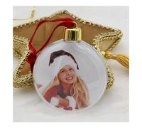 (Round) Christmas Transparent Photo Ball Personalize Christmas Ball Pendant Five-star Ball DIY Christmas Tree Hanging Decorations