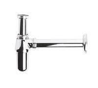 Balterley Round Bottle Trap for Bathroom Sink, Bottle Sink Trap with 190mm Extension Drain Tube, Waste Odour Traps for Bathroom Wash Basins Deodorization - 77 x 77 x 263mm (Chrome)