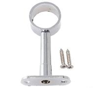 Round Chrome Centre Support Brackets for 25mm Wardrobe Rail Rods, Adjustable Zinc Alloy Socket 79-108mm, Single Piece(A)